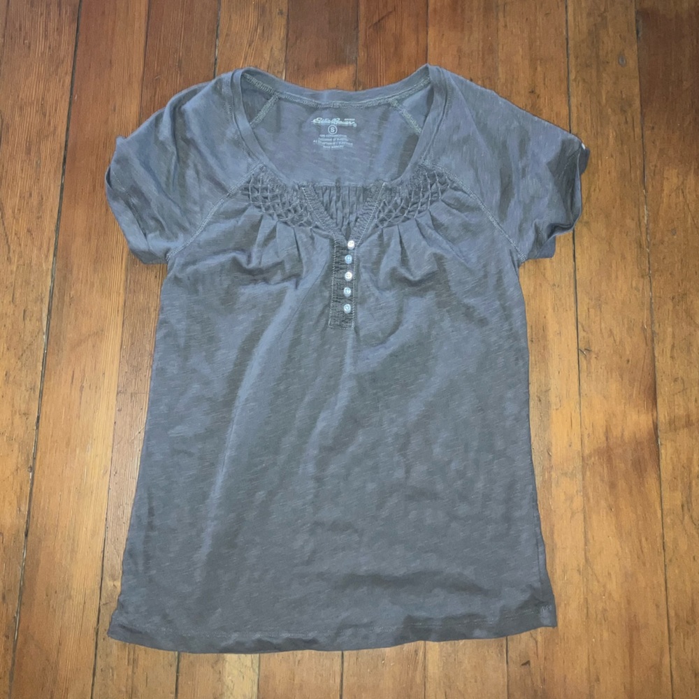 Gray Eddie Bauer Blouse